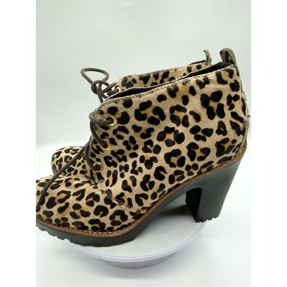 Sperry Princetons Top Sider Princeton boot leather lace up pony hair chunky heel - Picture 5 of 12